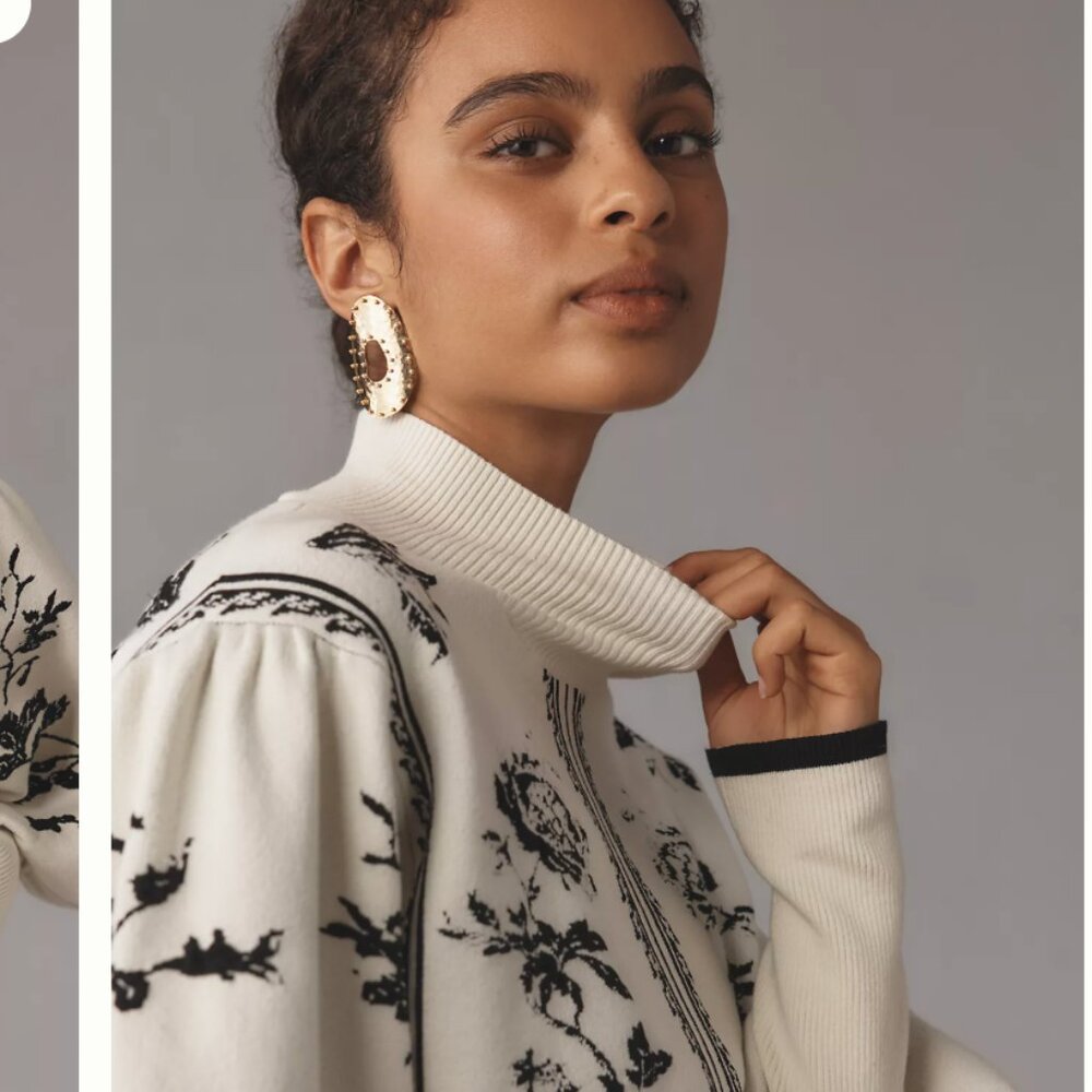 *SOLD* NWT By Anthropologie Ballon-Sleeve Turtleneck Sweater  Size L NWT - Picture 6 of 6